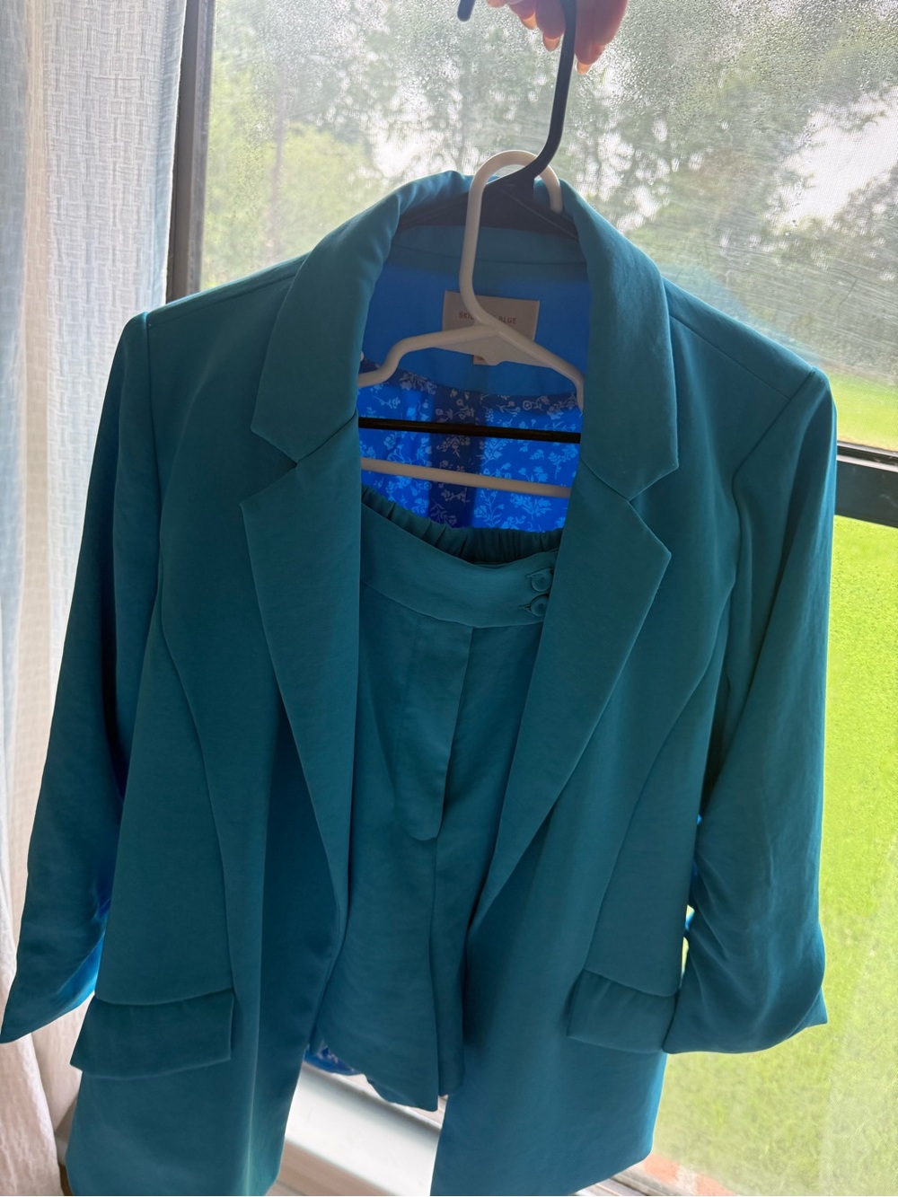 Skies Are Blue Teal Women's Blazer Jacket